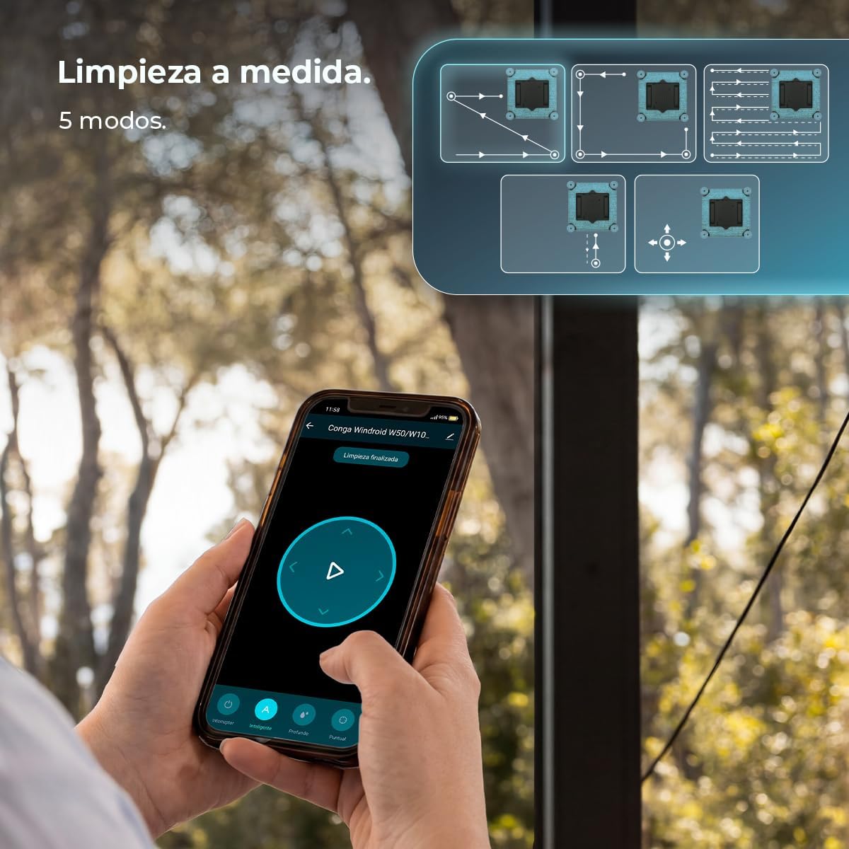 Robot Limpiacristales con App Conga Windroid W50 Double Spray Cecotec - Imagen 5