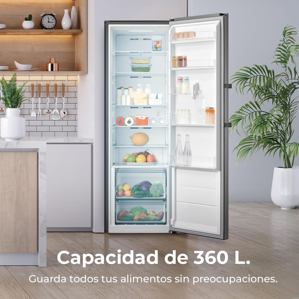 Frigorífico 1 puerta Bolero CoolMarket 1D 360 inox E 362L Cecotec - Imagen 3