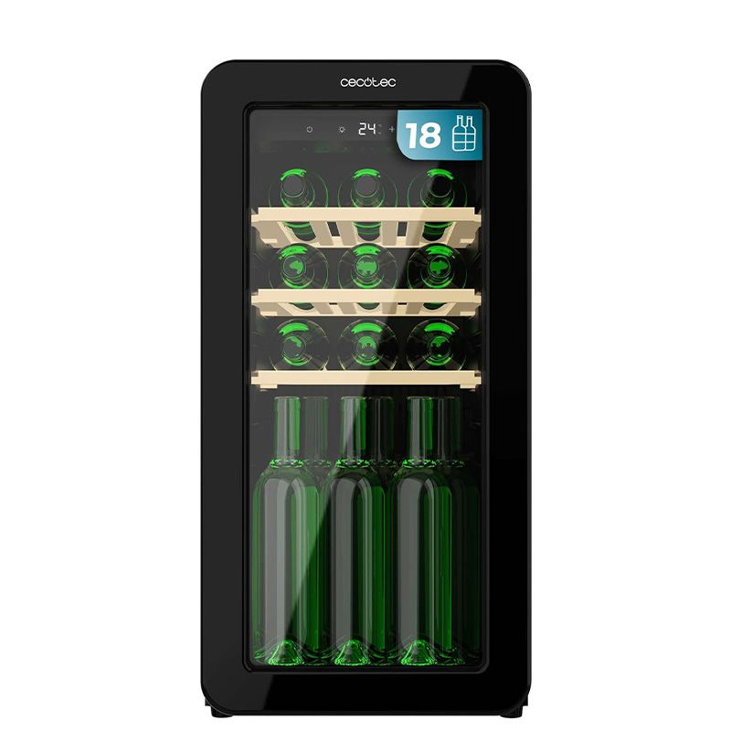 Vinoteca retro 18 botellas Bolero GrandSommelier Origin 18 Hit Black Cecotec