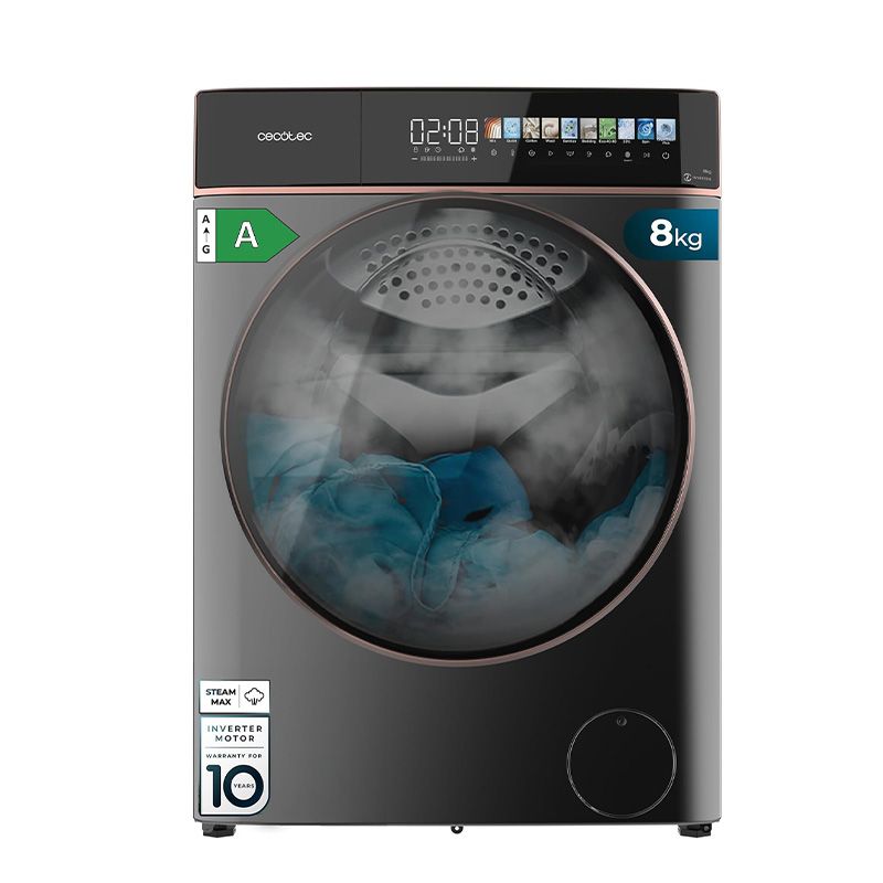 Lavadora secadora steel de 8 a 5 kg Bolero Wash&Dry 85900 Inverter Acero Cecotec