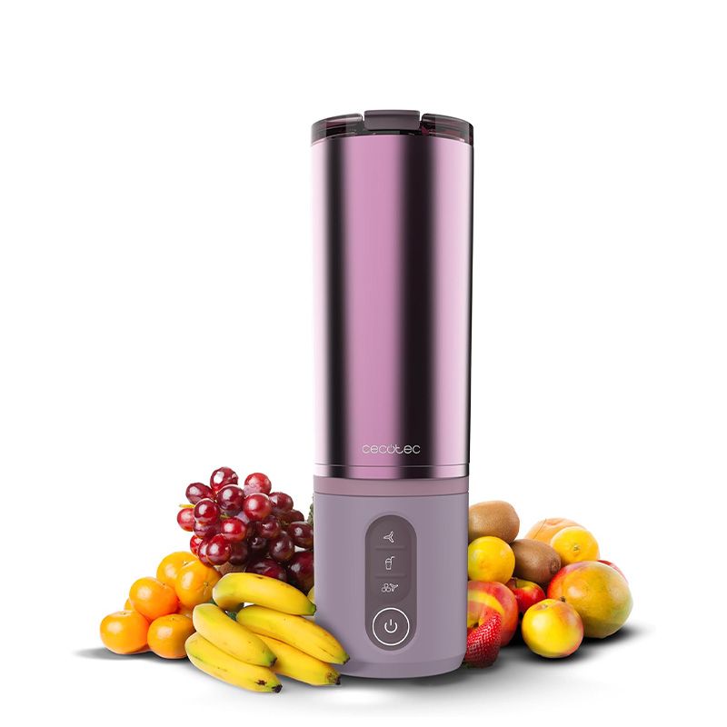 Batidora portátil de vaso individual 180W Power Titanium Shake2Go Candy Steel Cecotec