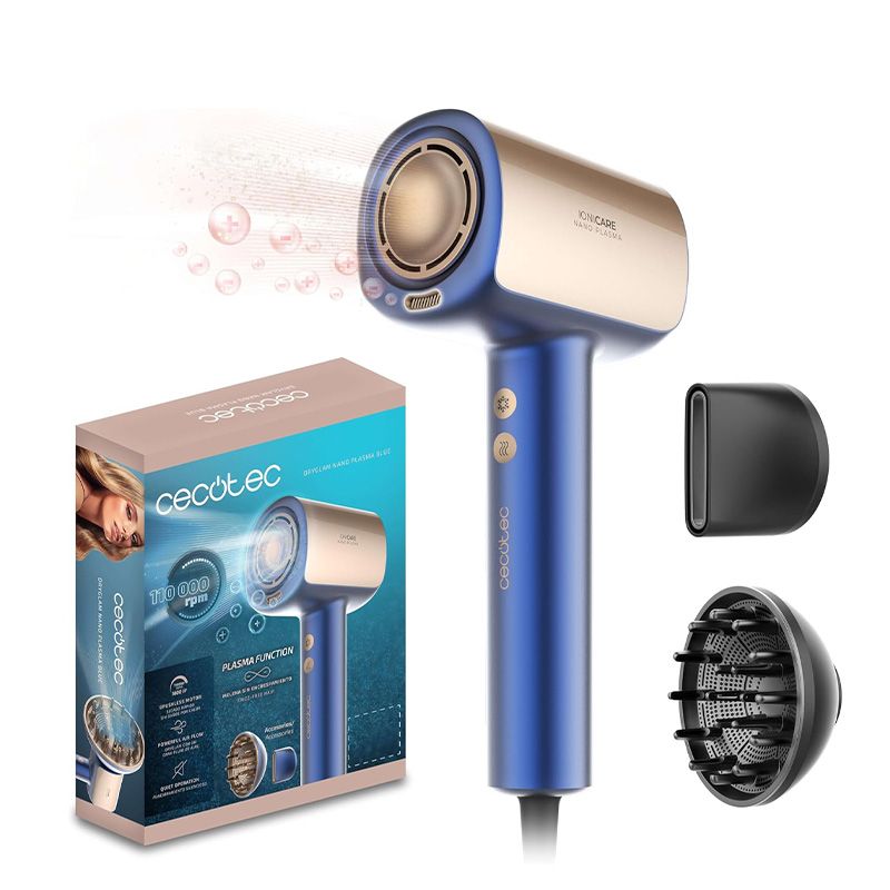 Secador de pelo Brushless DryGlam Nano Plasma 110,000 RPM 1600W Cecotec