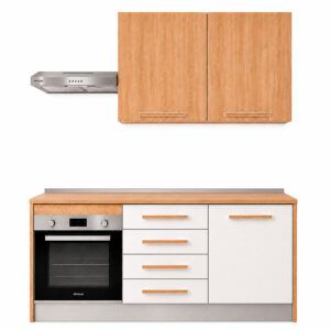 Ambiente de cocina Mod. 03 Family 180CM roble aurora-blanco brillo