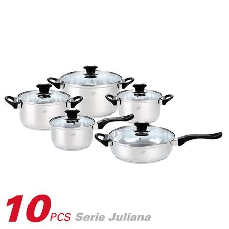 Batería de Cocina Inox Serie Juliana Larryhouse 10 Piezas LH2281