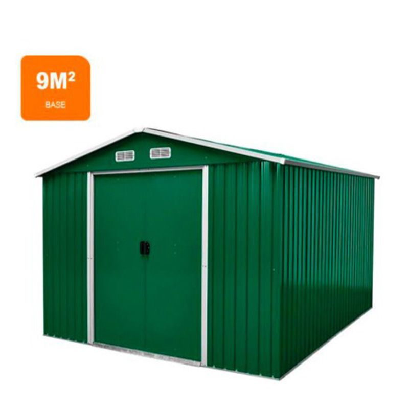 Caseta de metal 9m² con puertas correderas 303x301x214CM AM131413