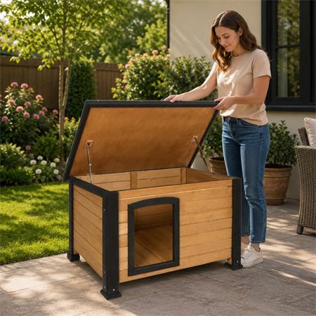 Caseta de perro de madera Serie Akita DG1471 - Imagen 9