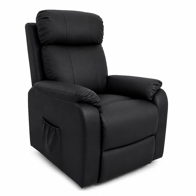 Sillón Power Lift Mod. Toledo Negro Elevador, Reclinable, Masaje y Calor - Imagen 2