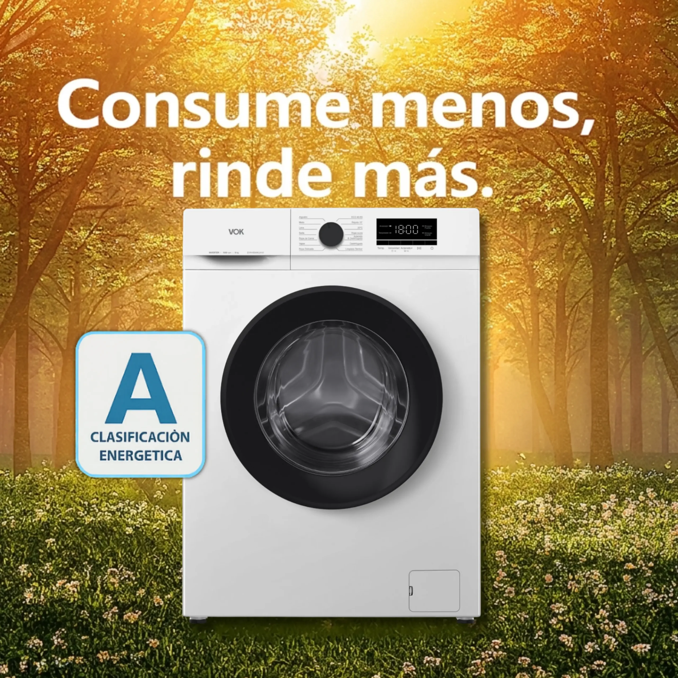 Lavadora de carga frontal 8kg VOK EVW-8BAWL2412 - Imagen 7