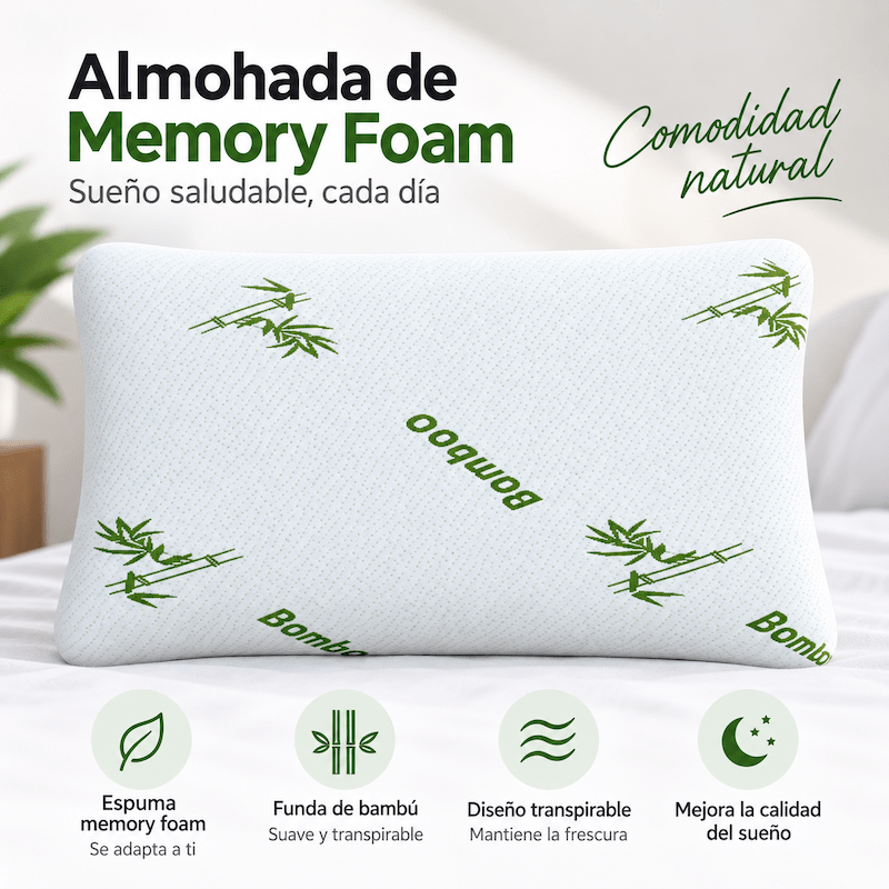 Almohada Viscoelástica Bamboo 40x70 cm Memory Foam - Imagen 4