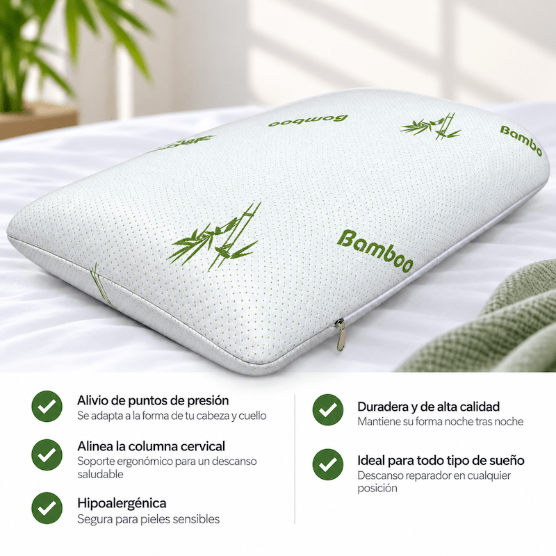 Almohada Viscoelástica Bamboo 40x70 cm Memory Foam - Imagen 7