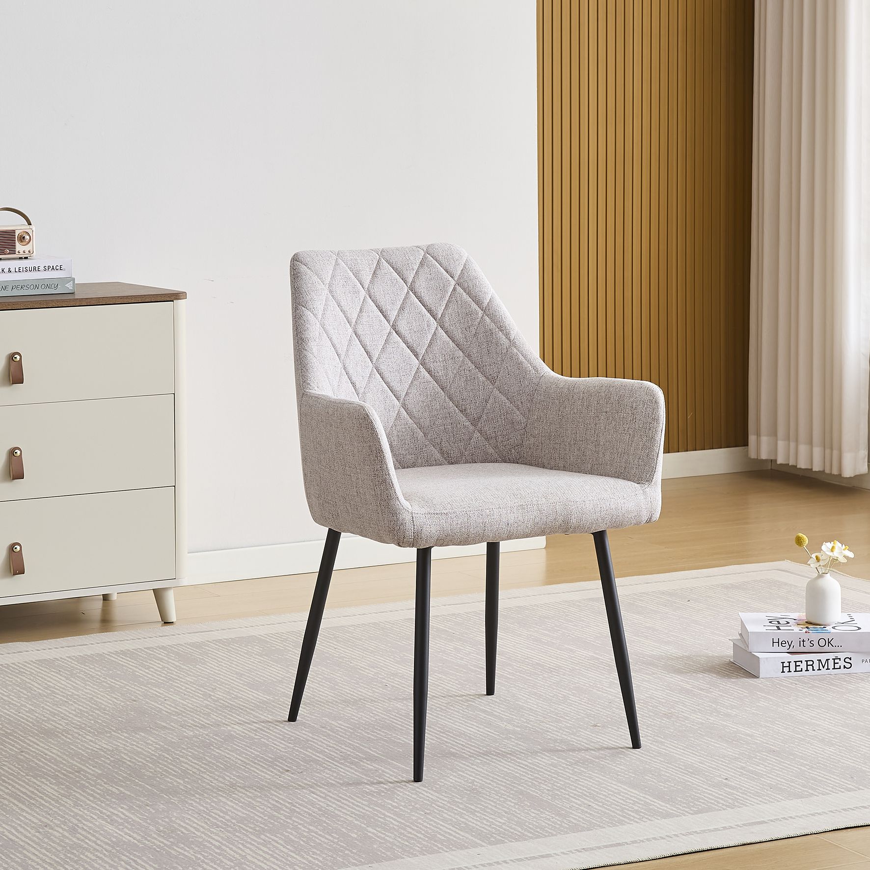 Juego de 2 sillones Devon Beige Tapizados Tela Neve - Imagen 5