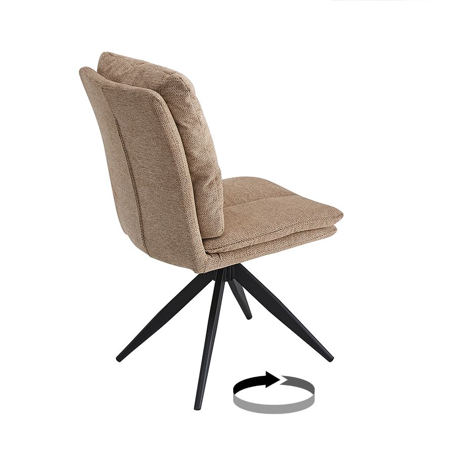 Juego de 2 sillas giratorias Shelton Tapizadas Beige - Imagen 4