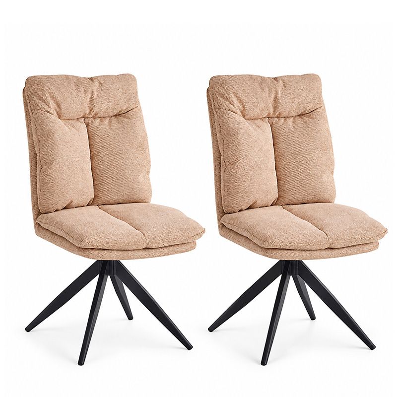 Juego de 2 sillas giratorias Shelton Tapizadas Beige