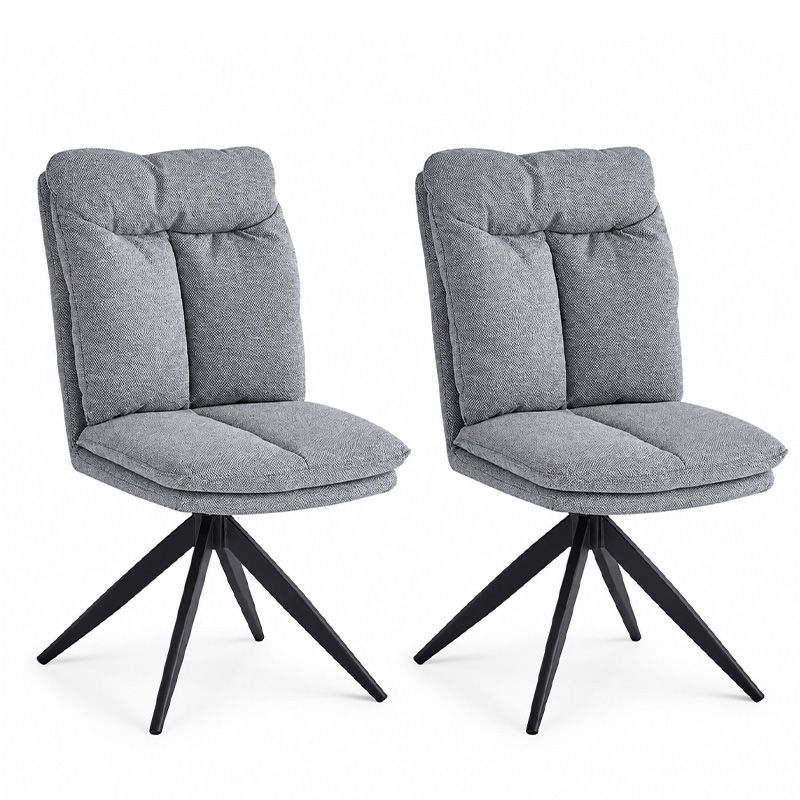 Juego de 2 sillas giratorias Shelton Tapizadas Gris