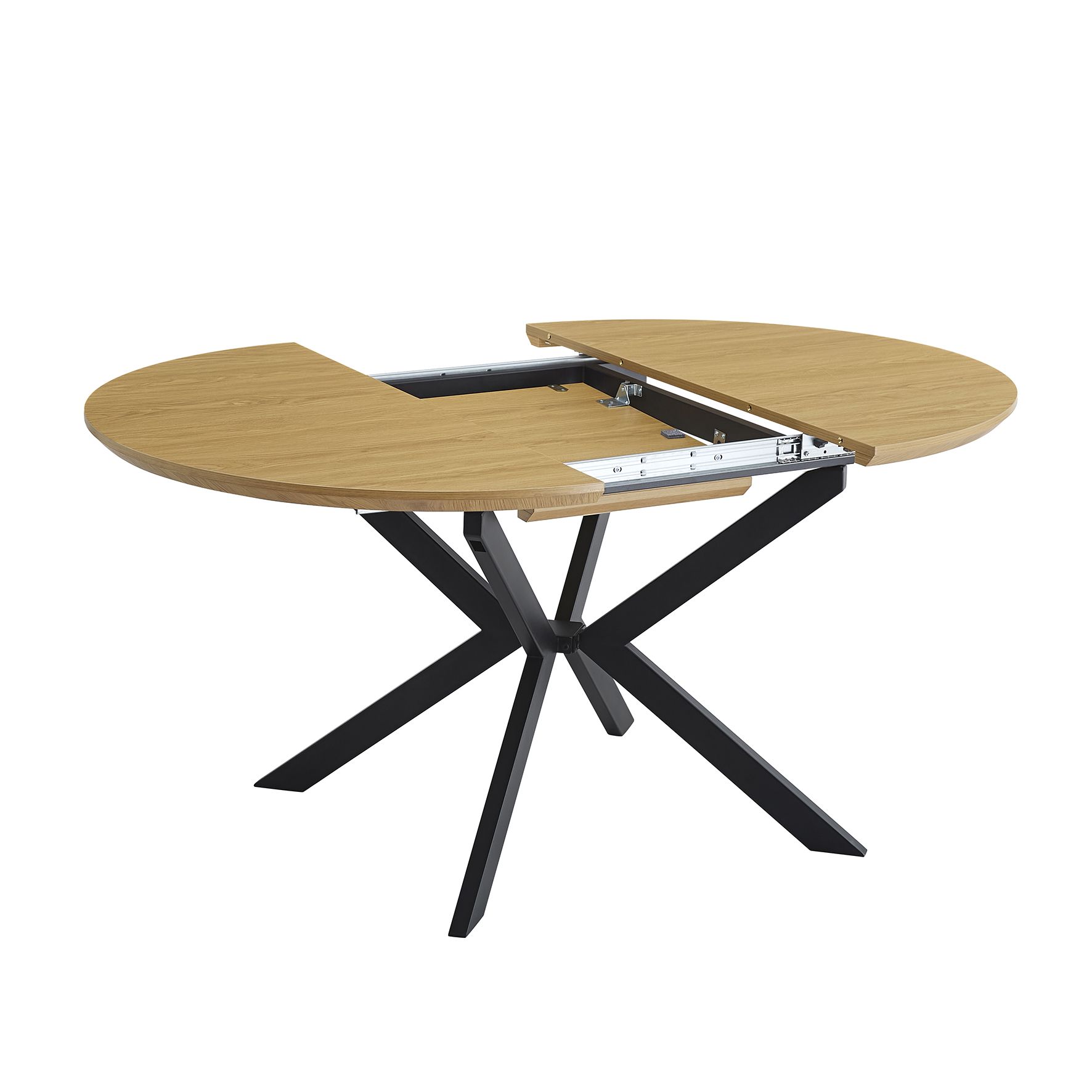 Mesa Redonda Extensible Winsor 100-140 cm MDF Negro - Imagen 2