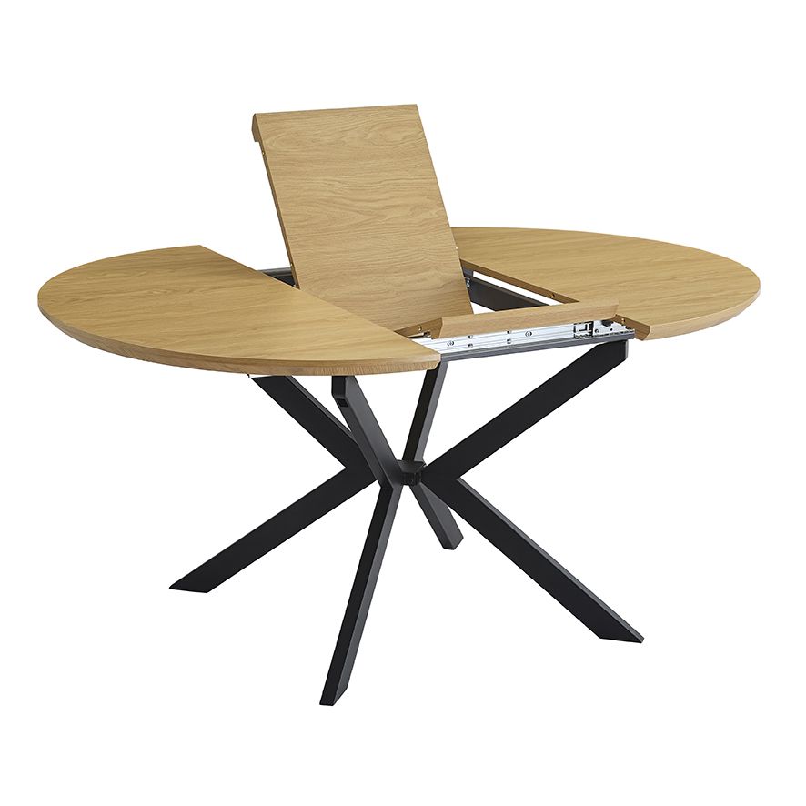 Mesa Redonda Extensible Winsor 100-140 cm MDF Negro - Imagen 3