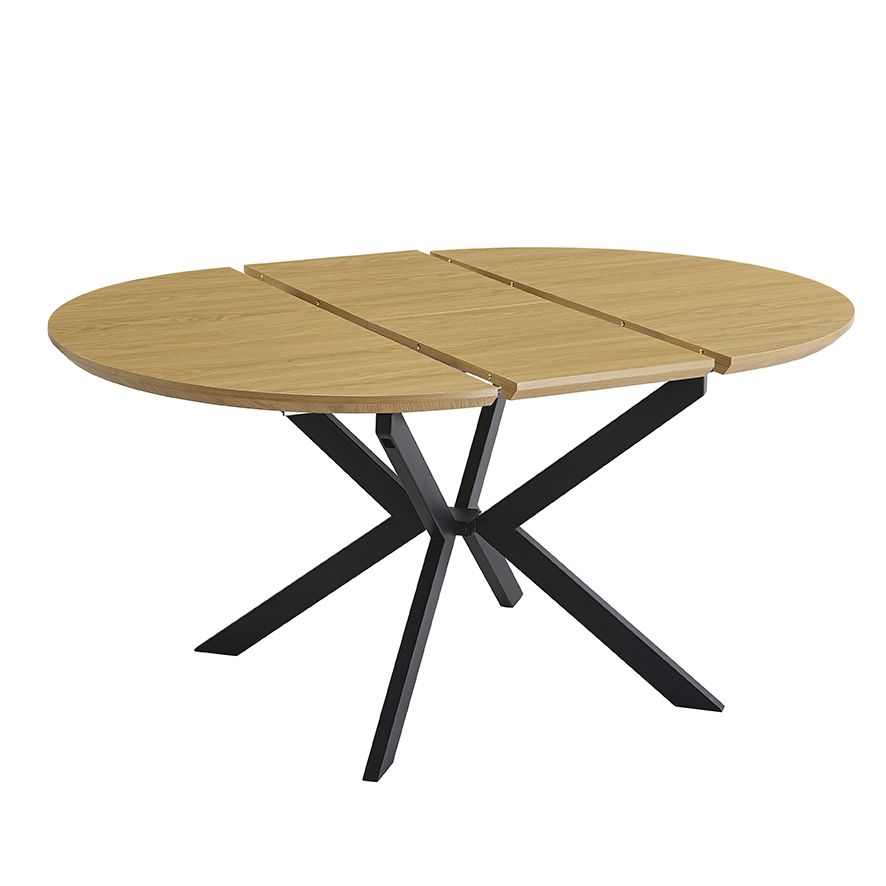 Mesa Redonda Extensible Winsor 100-140 cm MDF Negro - Imagen 4