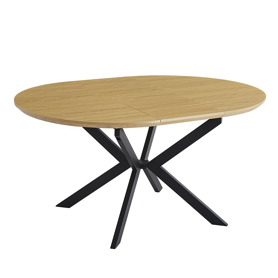 Mesa Redonda Extensible Winsor 100-140 cm MDF Negro - Imagen 5