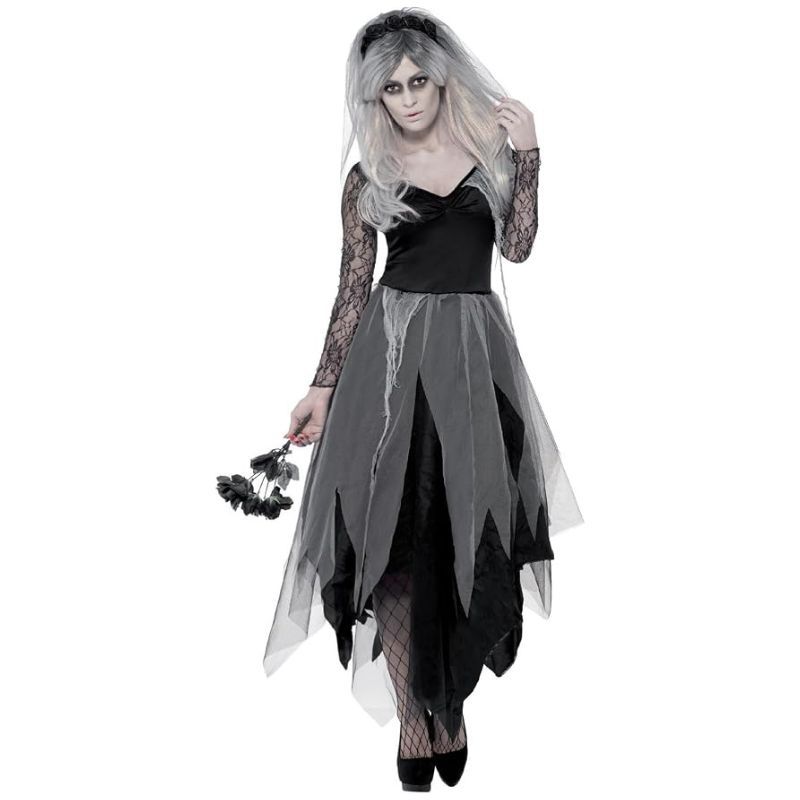 Disfraz de Novia Cementerio Vestido y velo Talla L-XL Halloween