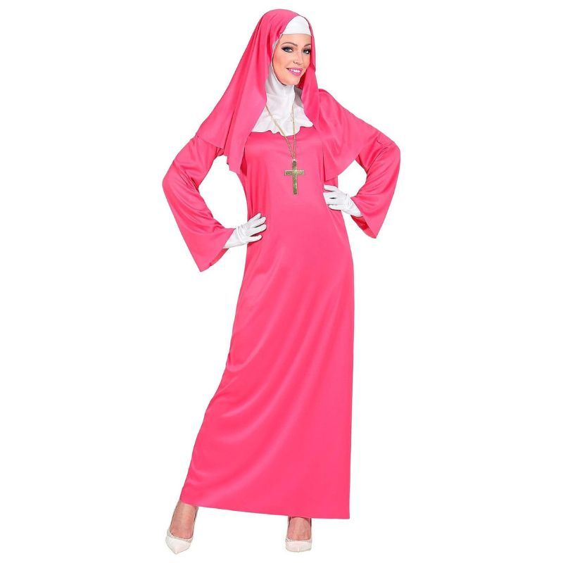 Disfraz Monja de Convento Rosa Completo Talla S Halloween