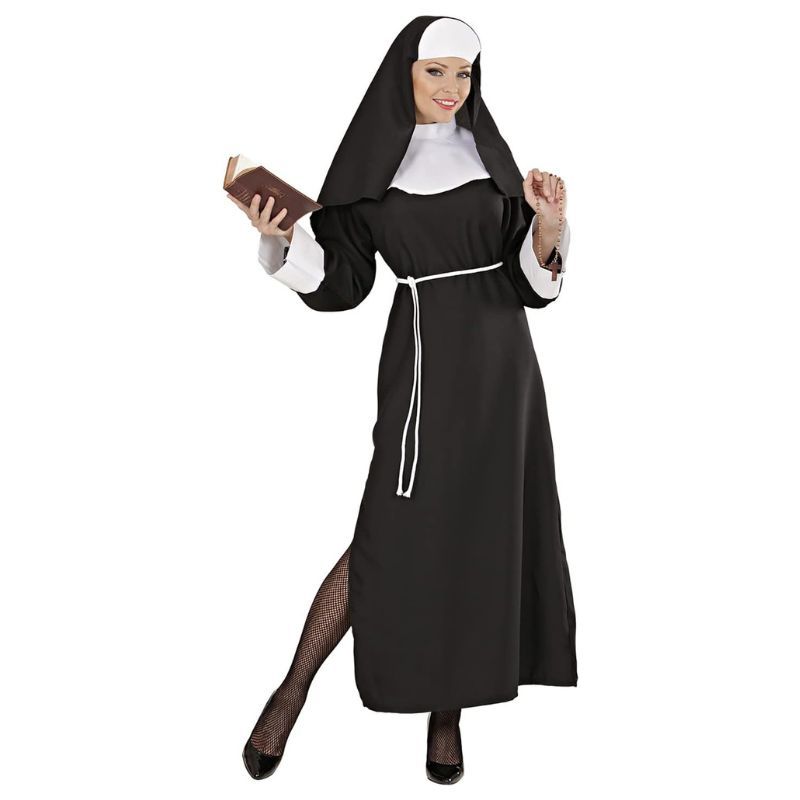 Disfraz Monja de Convento Negro Completo Talla S Halloween