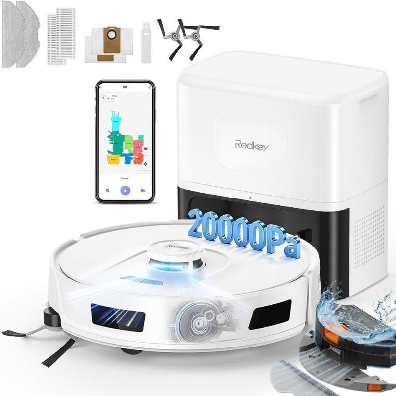 Robot Aspirador y Fregasuelos con Autovaciado Redkey R11 20.000Pa