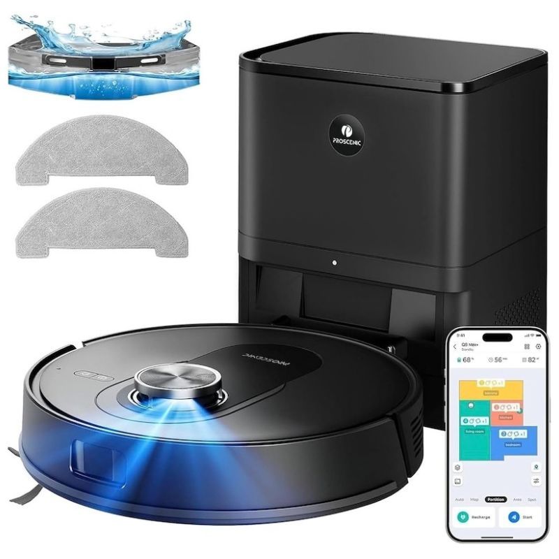 Robot Aspirador y Fregasuelos con Autovaciado Proscenic Q8 MAX 8000Pa/200 Min