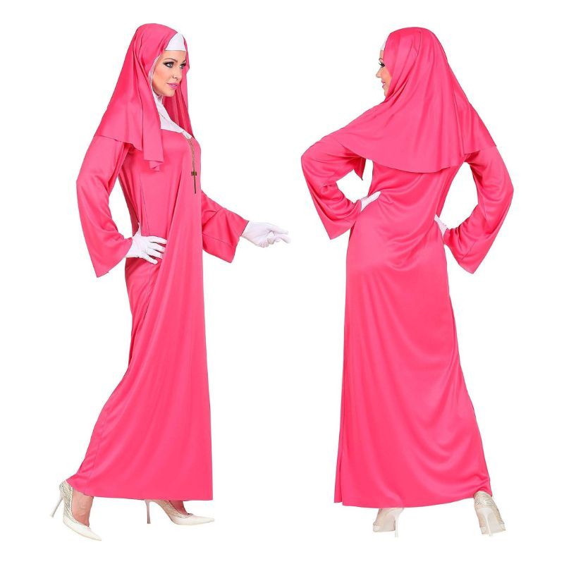 Disfraz Monja de Convento Rosa Completo Talla S Halloween - Imagen 2