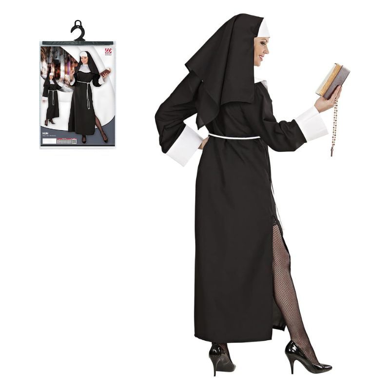 Disfraz Monja de Convento Negro Completo Talla S Halloween - Imagen 2