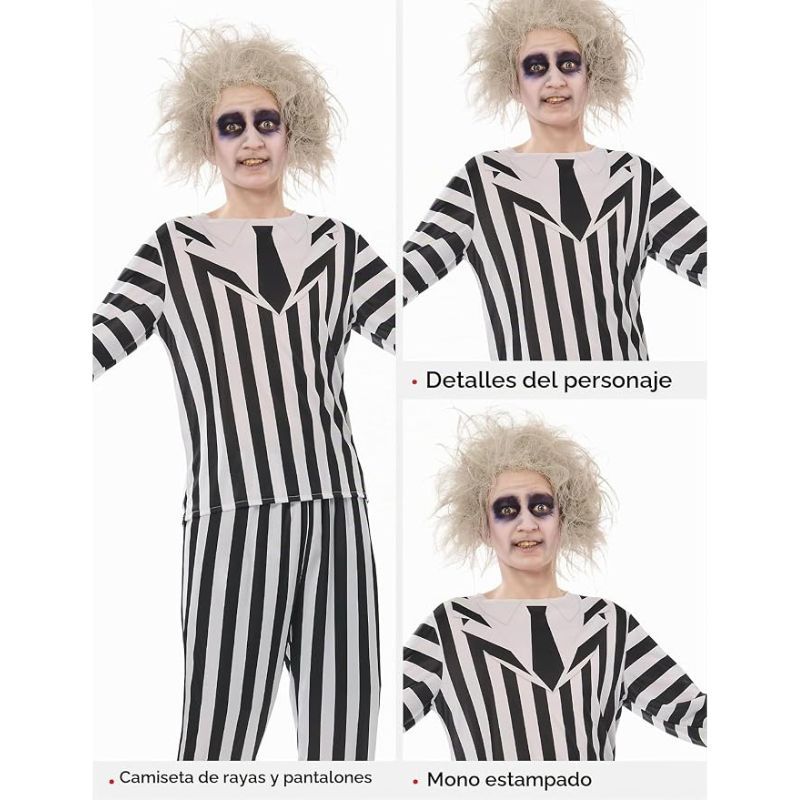 Disfraz BeetleJuice Dos piezas Talla L Halloween - Imagen 2