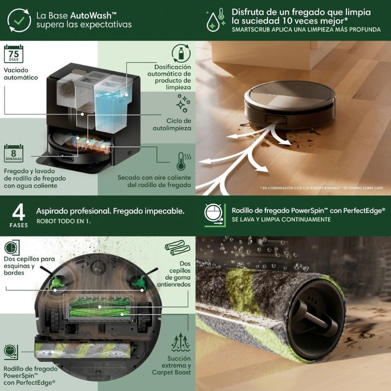 Robot Aspirador y Fregasuelos con Autovaciado Roomba MAX 706 Combo - Imagen 2